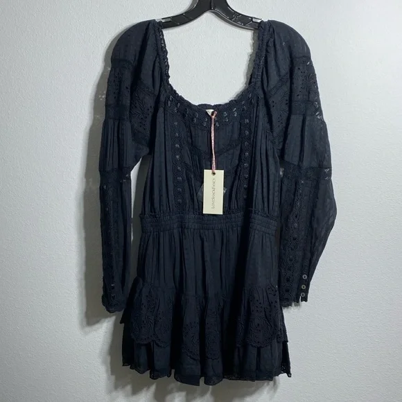 LoveShackFancy Sanaya Mini Dress black - Picture 4 of 11